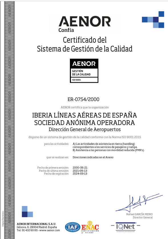 AENOR Gestión de Calidad ISO 9001