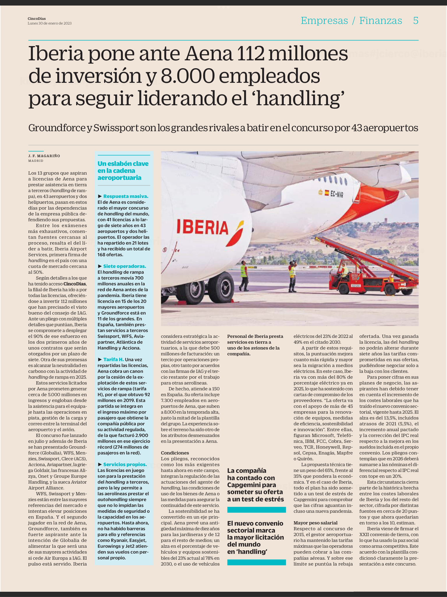 “IBERIA AIRPORT SERVICES WANTS TO CONTINUE LEADING HANDLING”