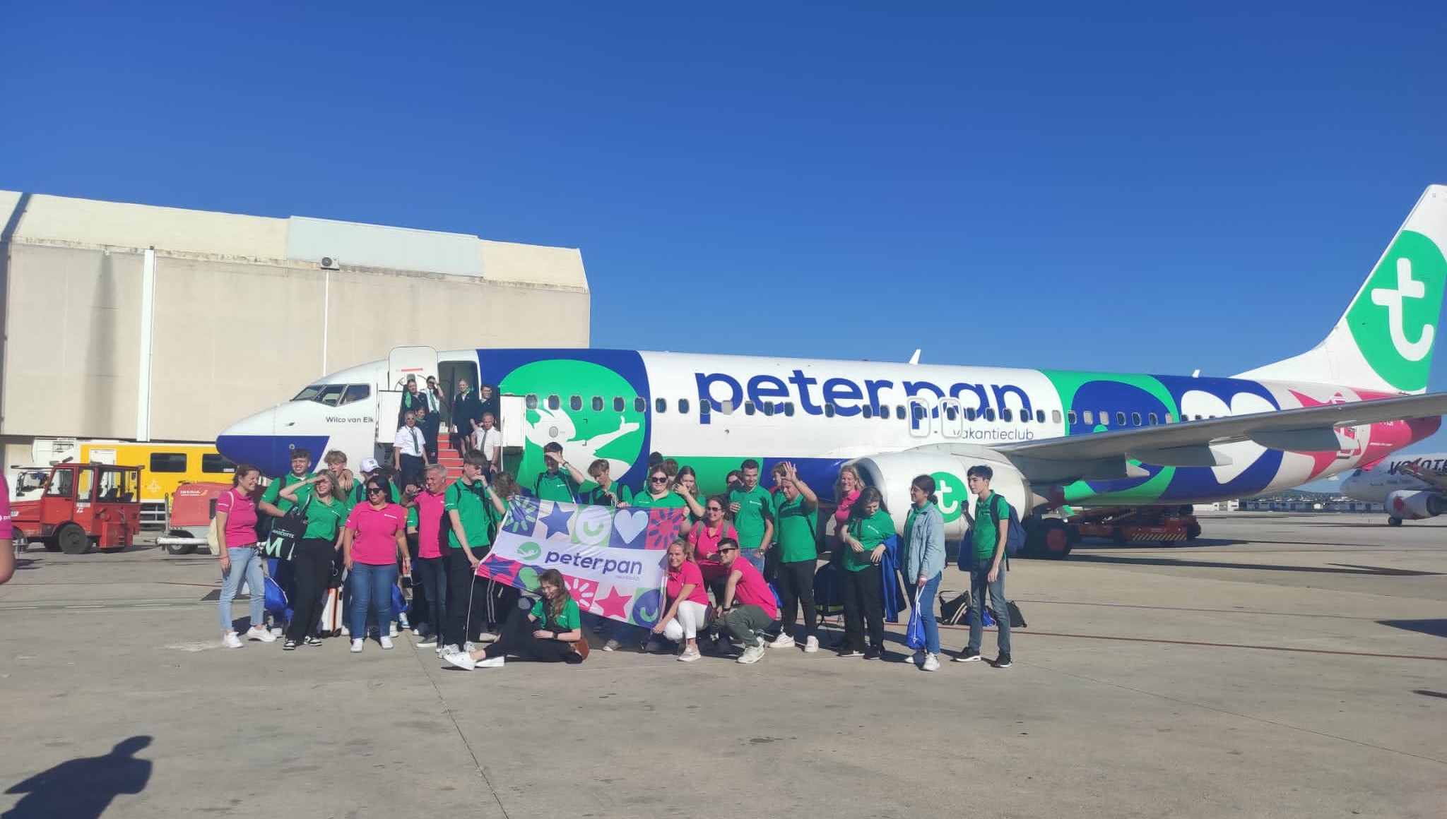 Colleagues from Mallorca attend a very special Peter Pan Holiday Club plane